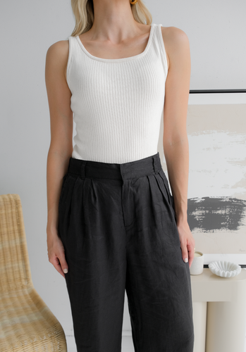 Miann & Co Women - Maeve Racerbank Jersey Rib Tank - Shell