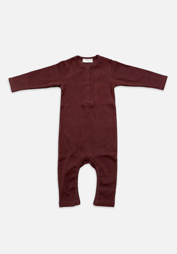 Miann & Co Baby - Jersey Rib Long Sleeve Jumpsuit - Coco