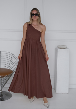 Miann & Co Women - Tia One Shoulder Shirred Maxi Dress - Coco