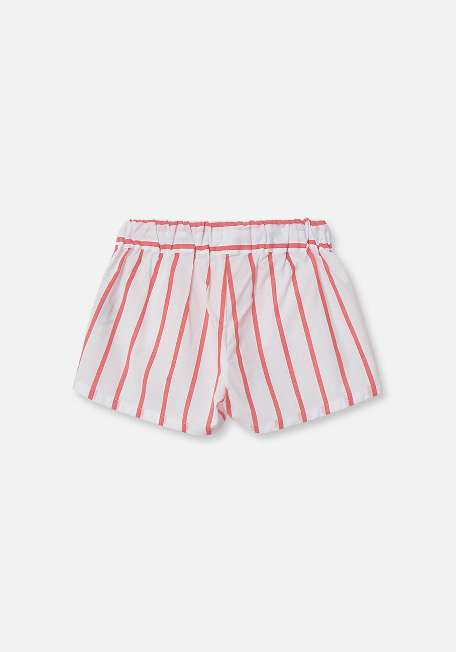 Miann &amp; Co Kids - Elastic Waist Shorts - Tomato Stripe