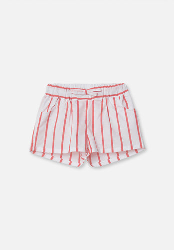 Miann & Co Kids - Elastic Waist Shorts - Tomato Stripe