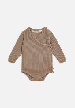 Miann & Co Baby - Knit Wrap Bodysuit - Oatmeal