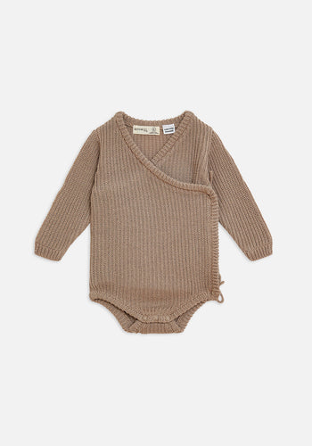 Miann & Co Baby - Knit Wrap Bodysuit - Oatmeal