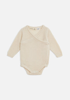 Miann & Co Baby - Knit Wrap Bodysuit - Frost