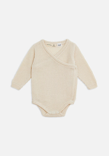 Miann & Co Baby - Knit Wrap Bodysuit - Frost