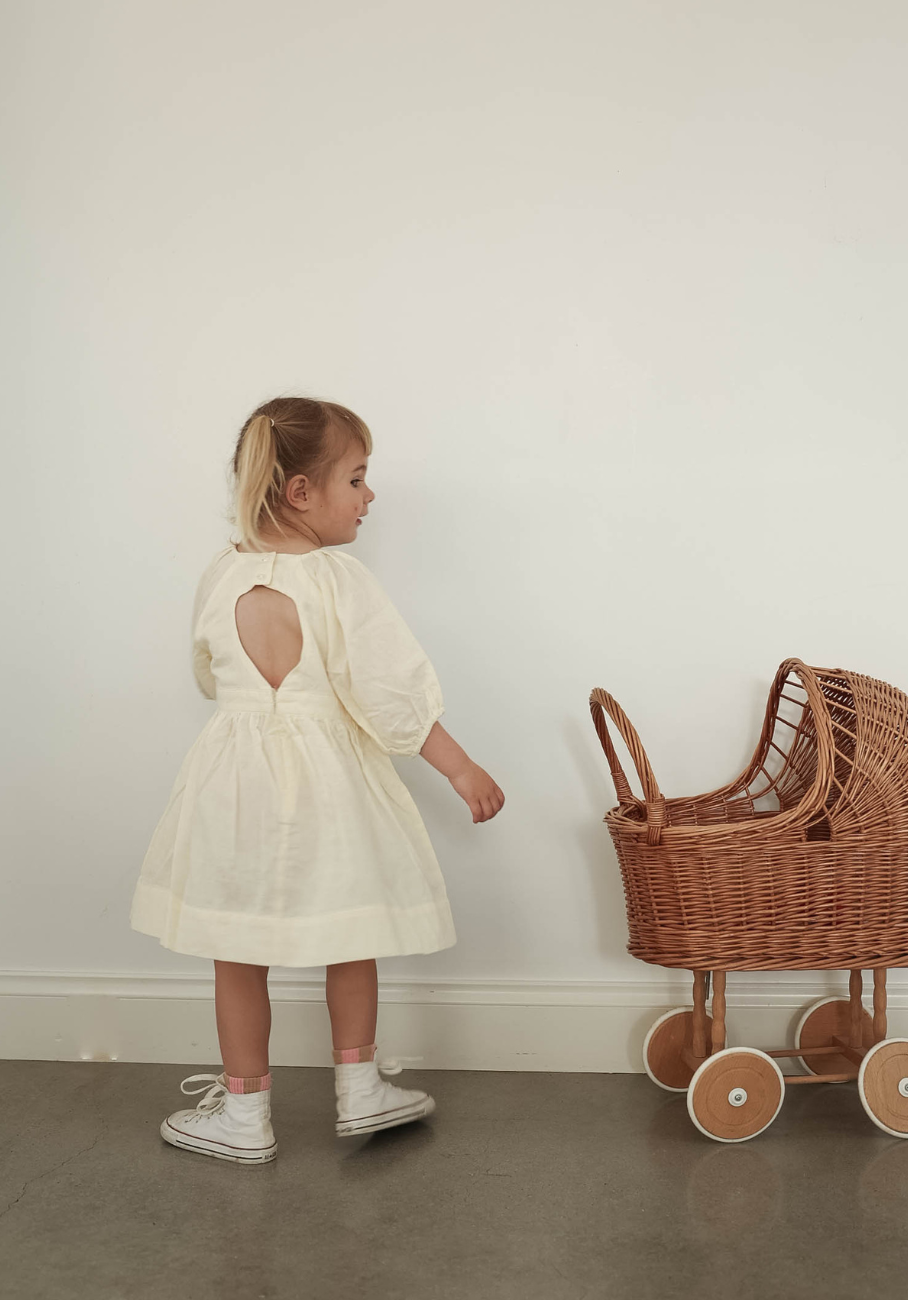 Miann &amp; Co Kids - Keyhole Puff Sleeve Dress - Lemon