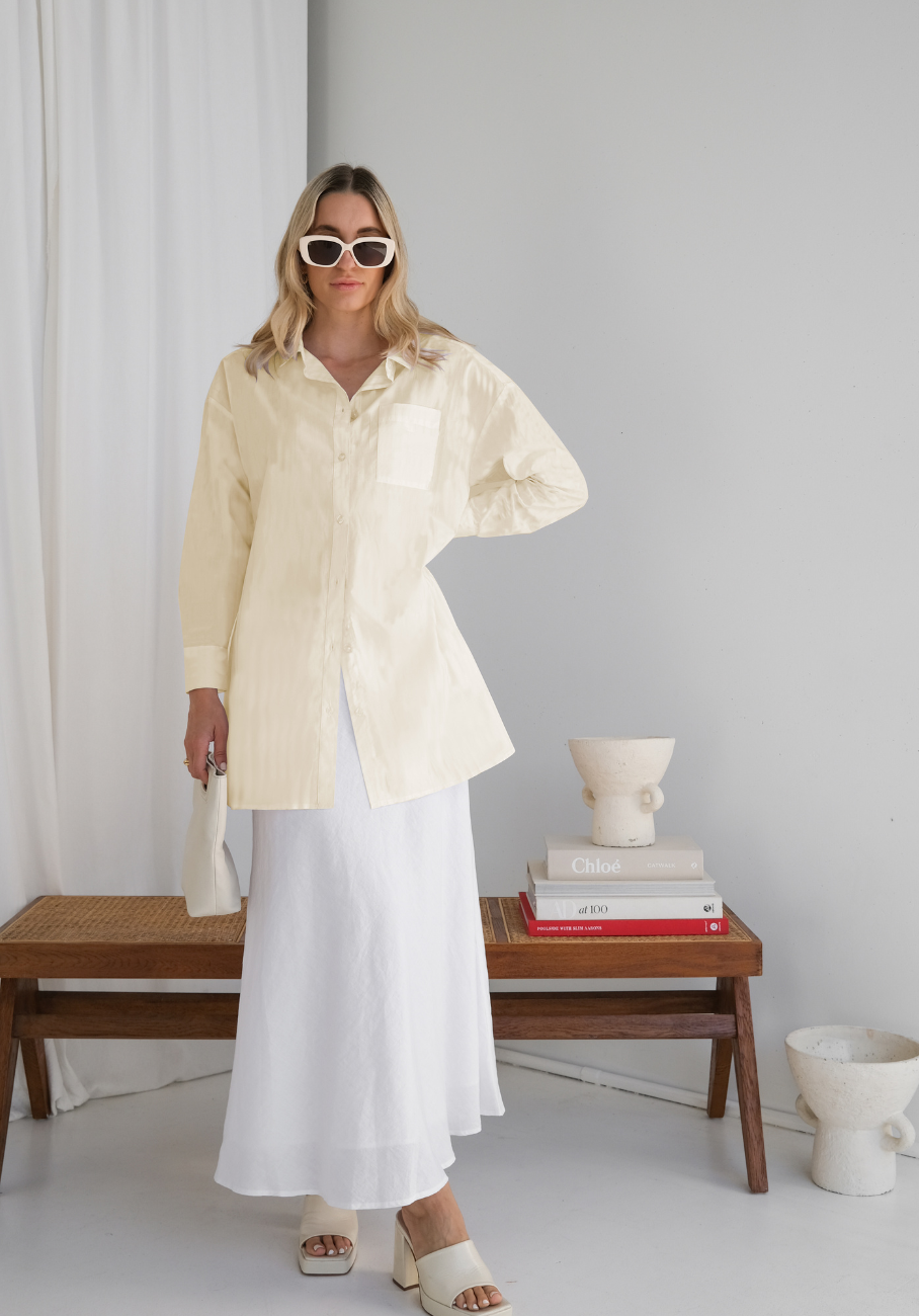 Miann & Co Women - Bowie Long Sleeve Shirt - Buttermilk