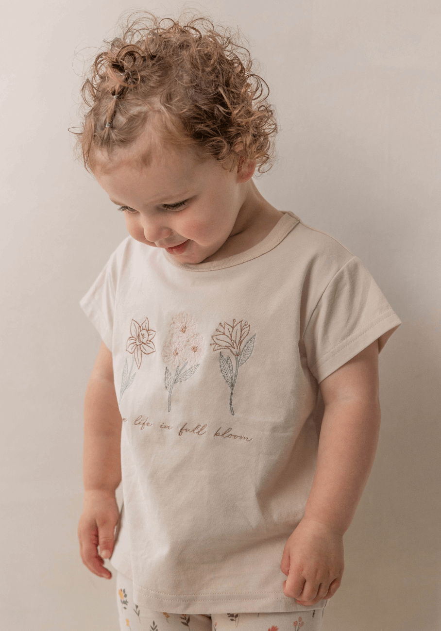 Miann &amp; Co Kids - Embroidered Boxy T-Shirt - Life in Full Bloom