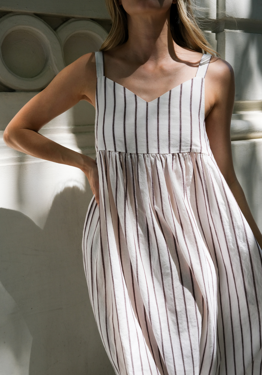 Miann &amp; Co Women - Sutton V-Neck Slip Dress - Coco Stripe