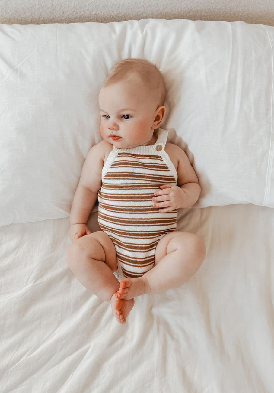 Miann & Co Baby - Long Sleeve Knit Bodysuit - Caramel