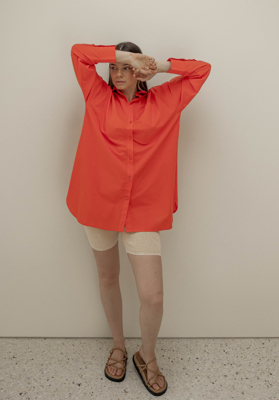 Miann &amp; Co Womens - Bowie Long Sleeve Shirt - Tomato