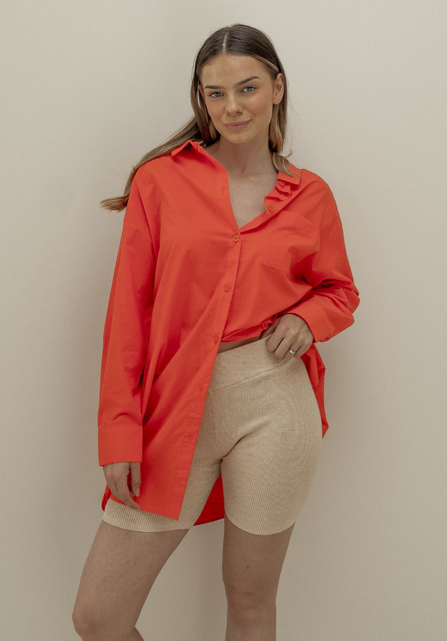 Miann &amp; Co Womens - Bowie Long Sleeve Shirt - Tomato