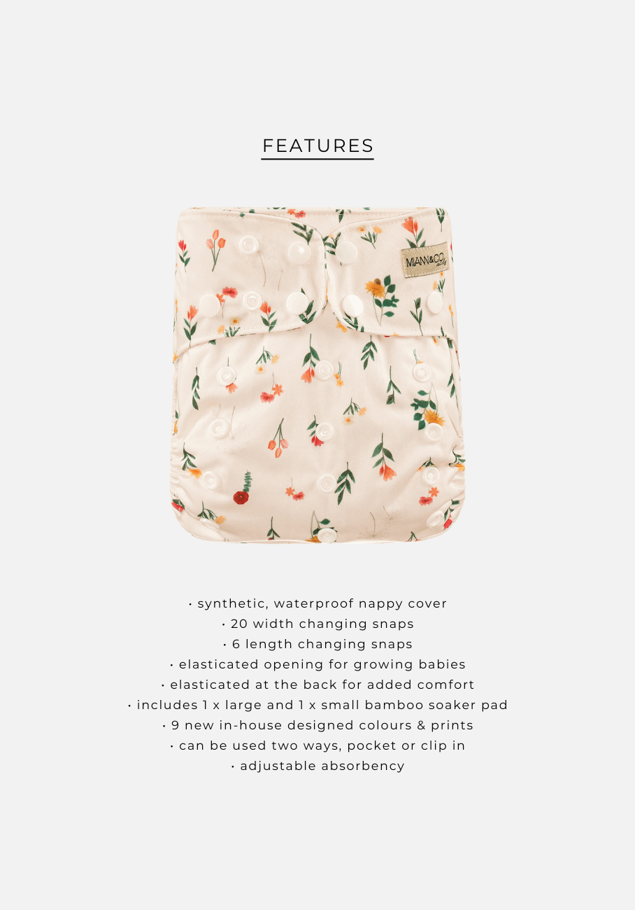 Miann &amp; Co - Modern Cloth Nappy - Garden Party