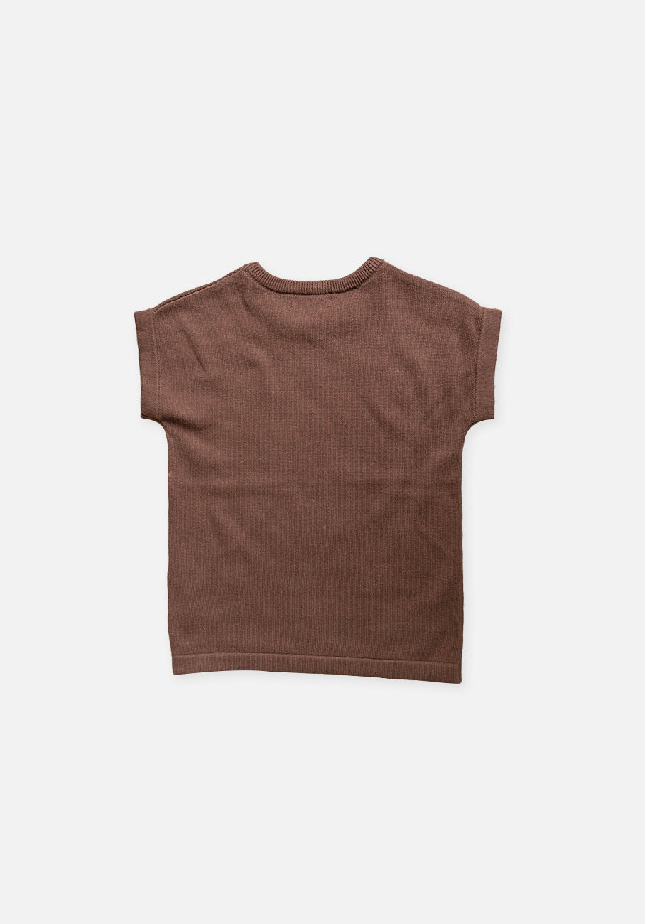 Miann &amp; Co Kids - Boxy Knit T-Shirt - Espresso