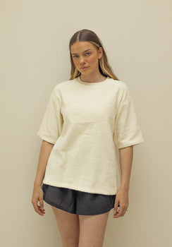 Miann & Co Womens - Kai Terry Towelling Boxy T-Shirt - Tofu