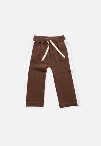 Miann & Co Kids - Knit Side Stripe Pants - Espresso