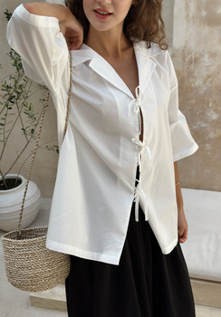 Miann & Co Womens - Zola Short Sleeve Tie Shirt - Shell