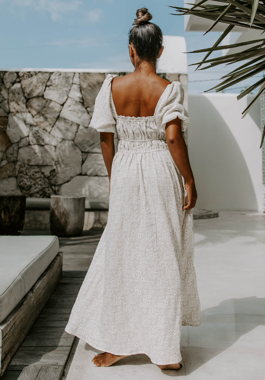 Miann & Co Womens - Ruby Puff Sleeve Milkmaid Dress - Daisy