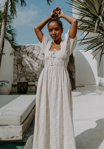 Miann & Co Womens - Ruby Puff Sleeve Milkmaid Dress - Daisy