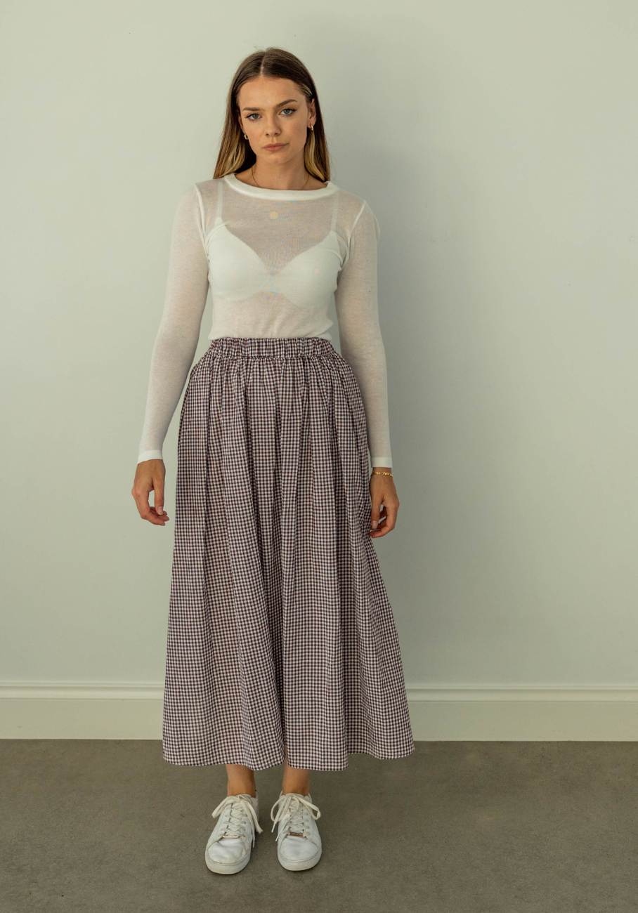 Miann Co Women Sunday Elasticated Circle Skirt Coco Gingham