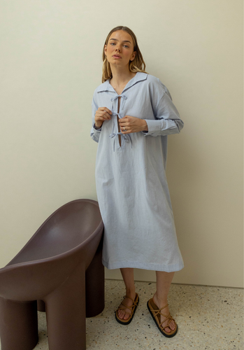 Miann & Co Women - January Tie Up Shirt Dress - Periwinkle