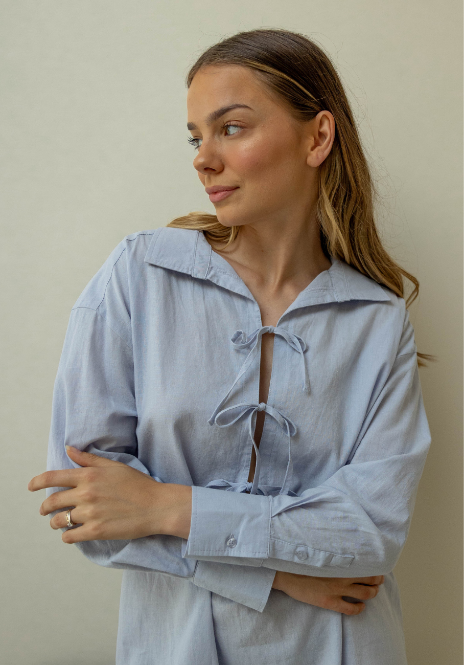 Miann &amp; Co Women - January Tie Up Shirt Dress - Periwinkle