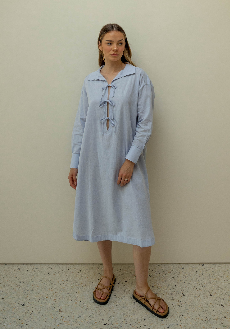 Miann &amp; Co Women - January Tie Up Shirt Dress - Periwinkle