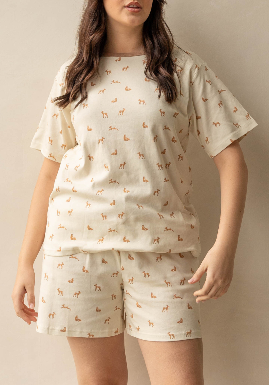 Miann &amp; Co Unisex - Christmas Pyjamas - Alex T-Shirt and Remy Shorts - Baby Reindeer