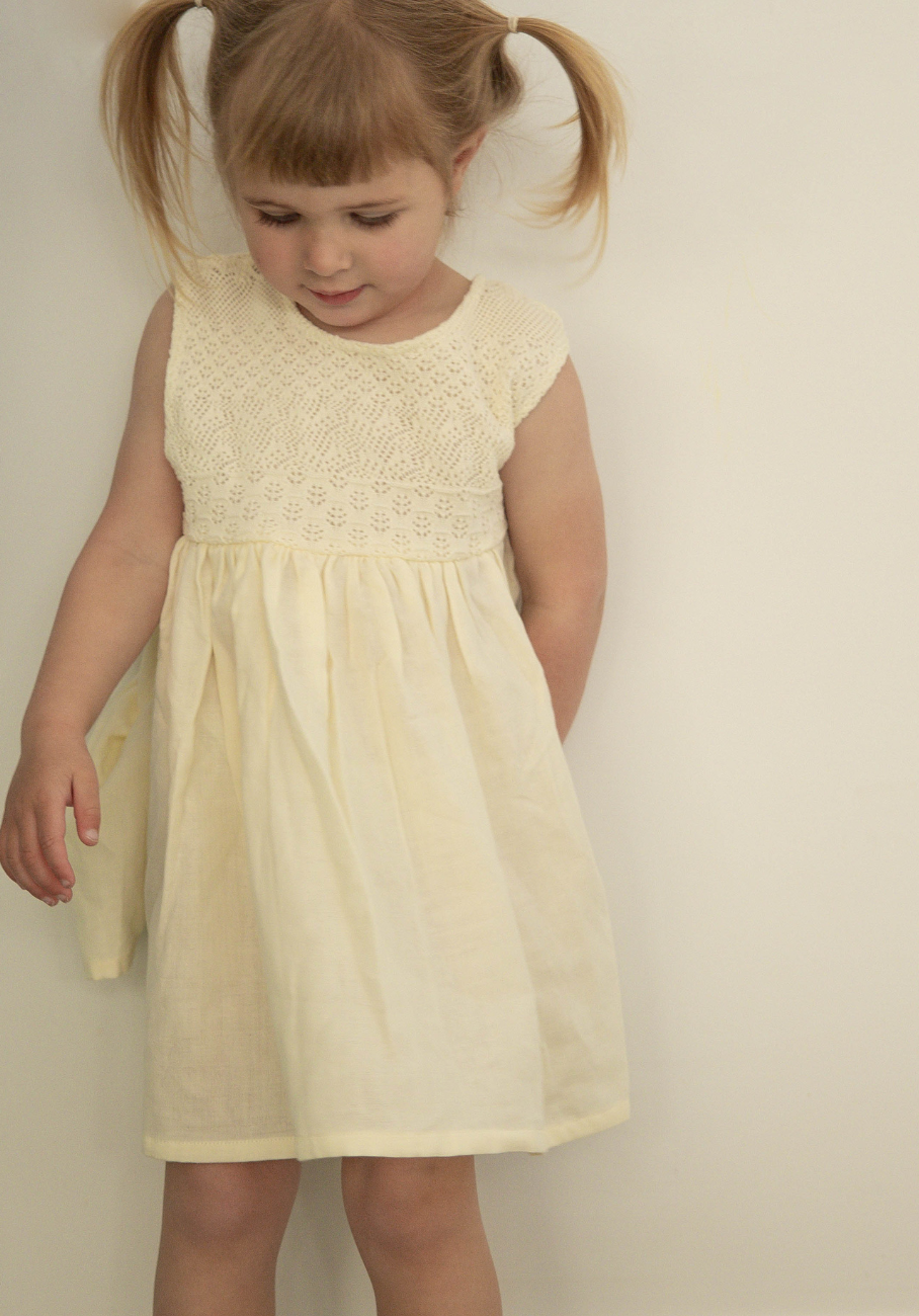 Miann &amp; Co Kids - Crochet Detail Sleeveless Dress - Lemon