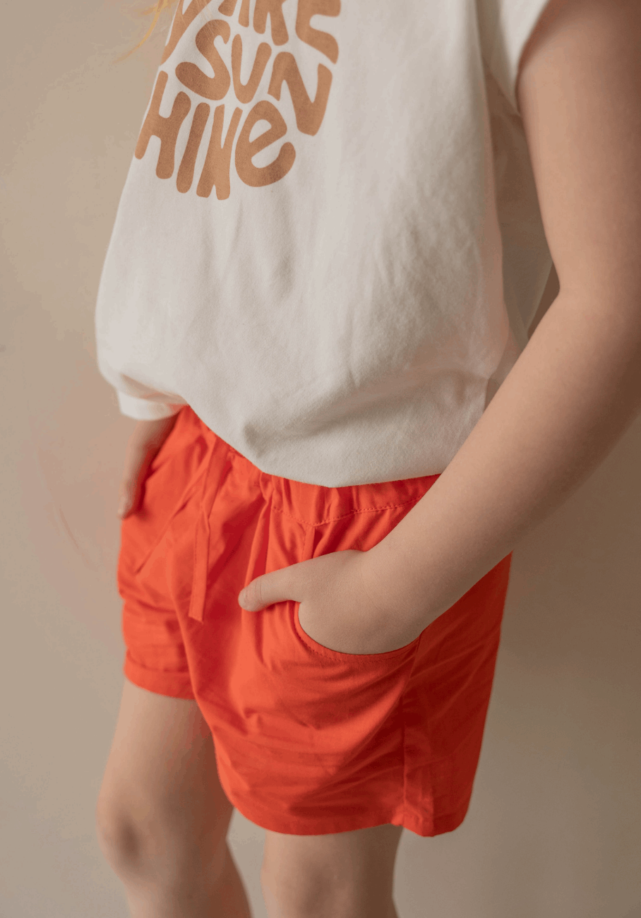 Miann &amp; Co Kids - Elastic Waist Shorts - Tomato