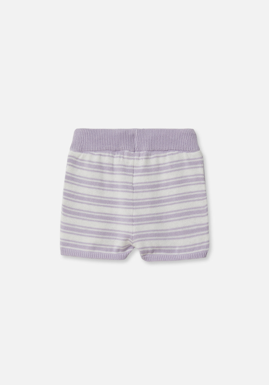 Miann &amp; Co Baby - Knit Shorts - Lavender Stripe