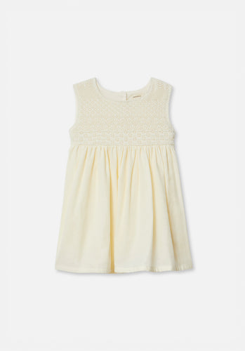 Miann & Co Kids - Crochet Detail Sleeveless Dress - Lemon