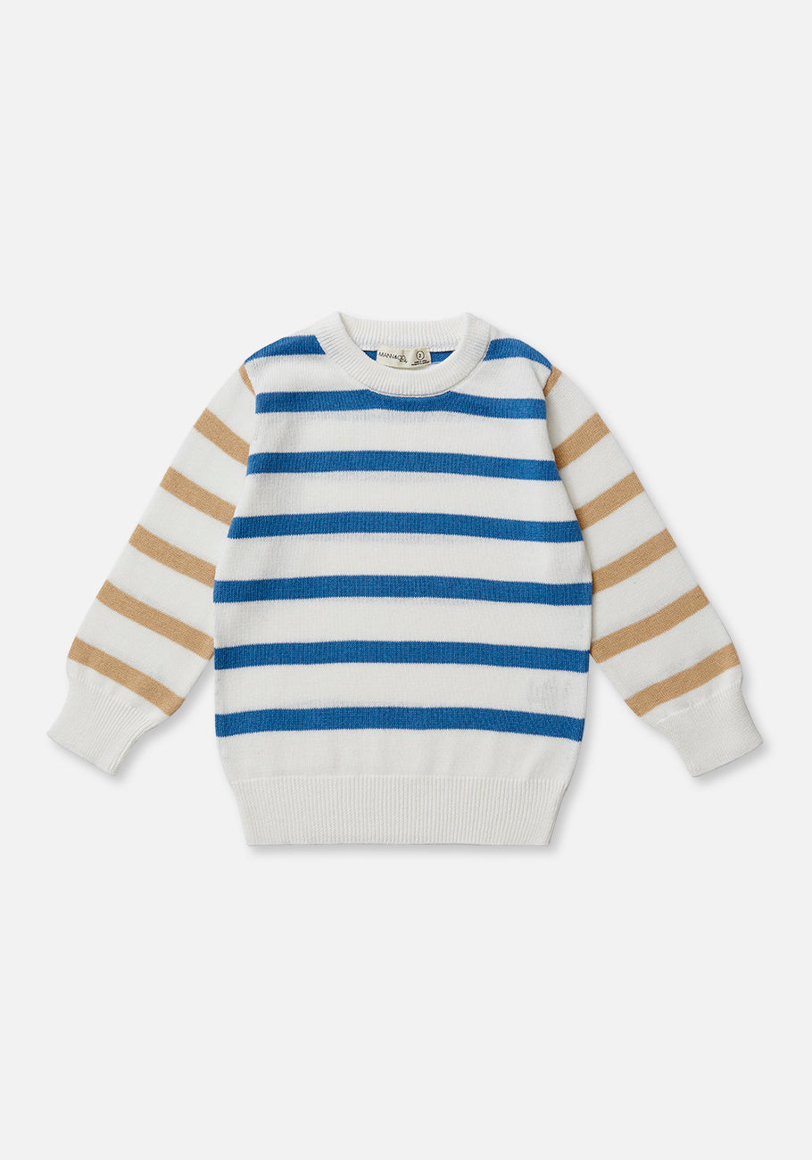 Miann Co Baby Knit Round Neck Jumper Contrast Stripe MIANN