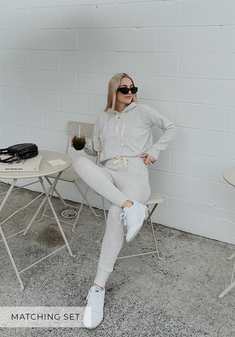 Matching Set Knit Hoodie Knit Pant Fog MIANN CO