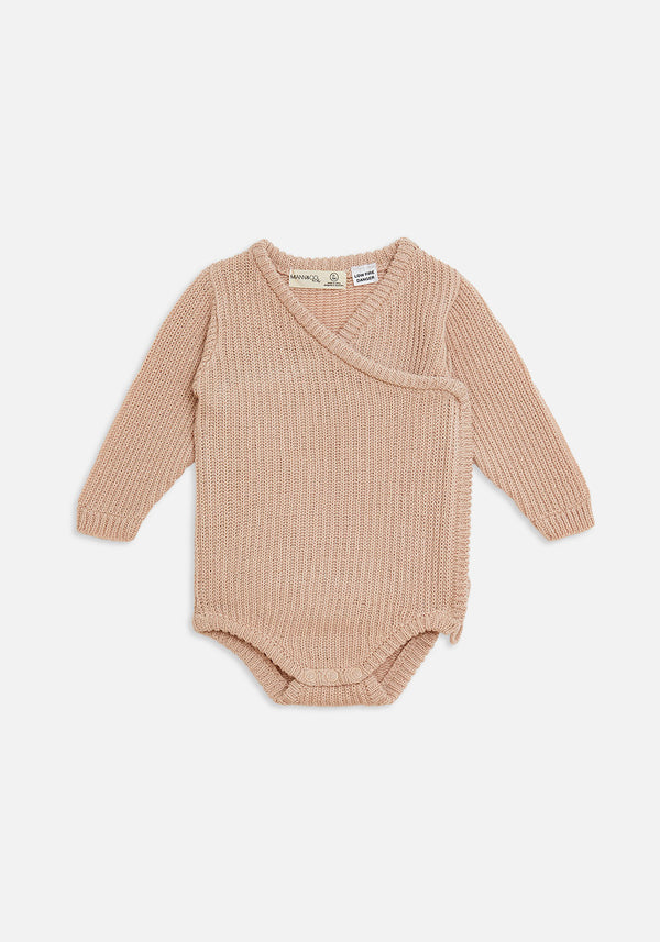Miann & Co Baby - Knit Wrap Bodysuit - Pink Tint | MIANN & CO